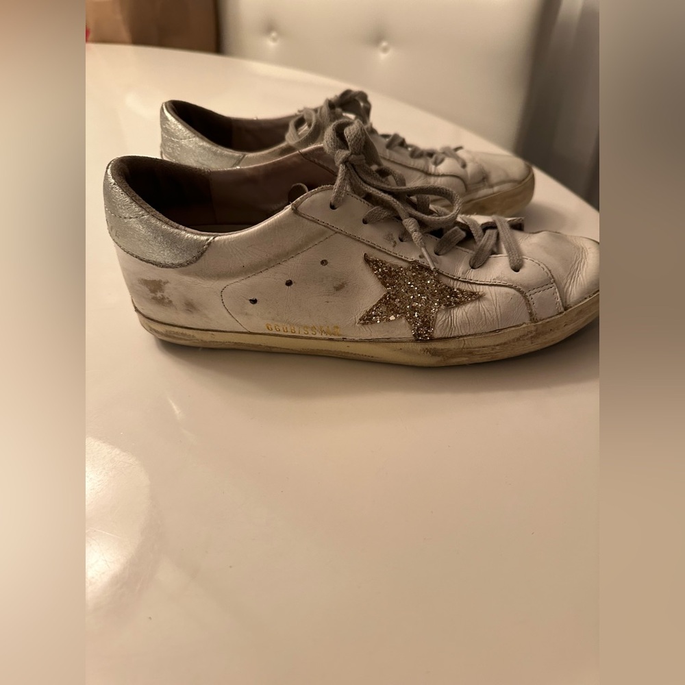 Golden Goose Superstar White With Glitter 9